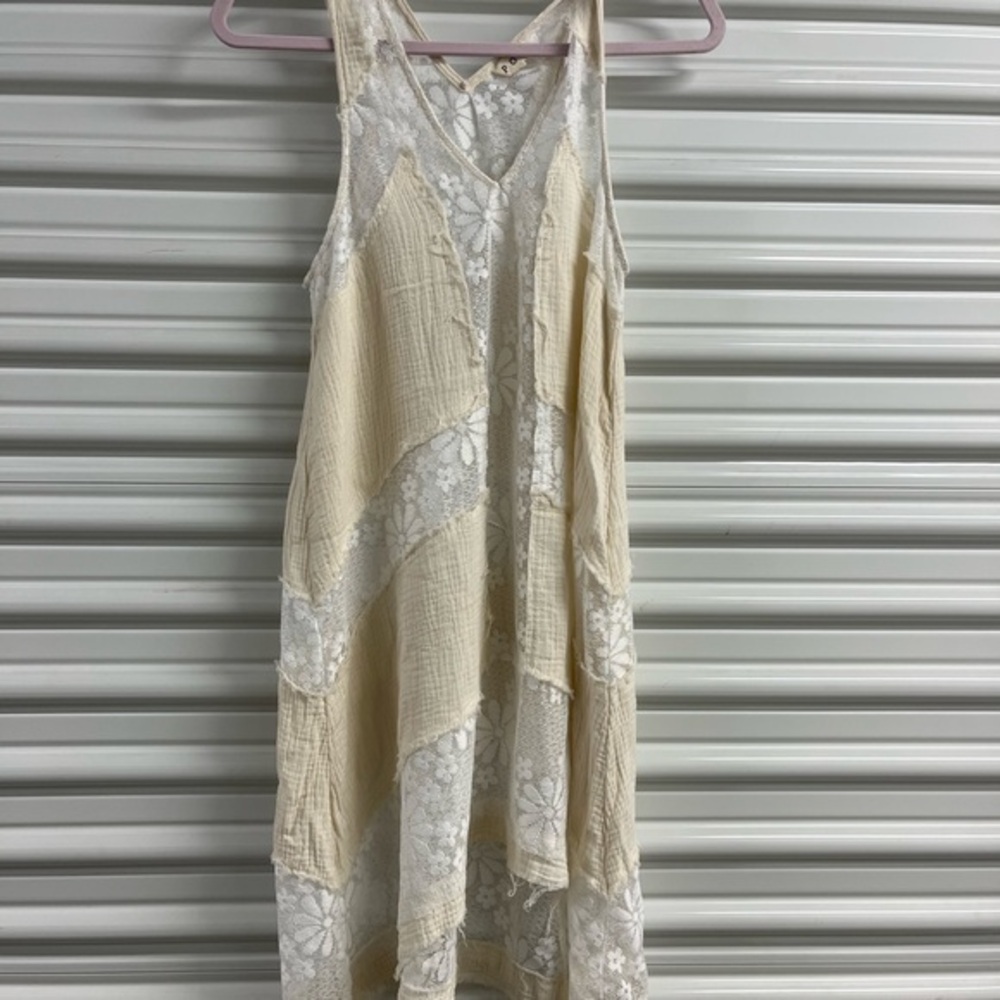 POL Cream Tan Halter Midi Sundress